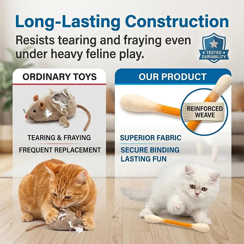 Cotton Swabs Cat Toys with Catnip Kitten Chew Sticks for Indoor Boredom Durable Dental Teething Ropes cat Lover Gift Accessories