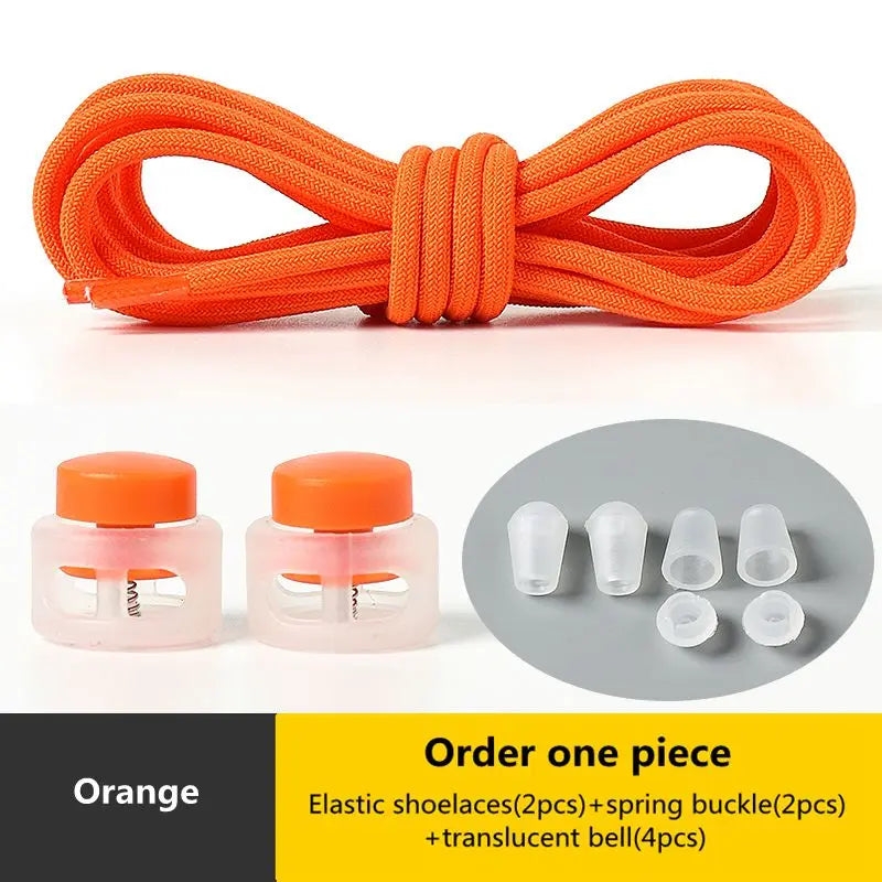 Spring Lock Shoelaces No Tie Shoe Laces Sneakers Round Elastic Shoelace Kid Adult Quick Without Ties Shoestrings Rubber Bands