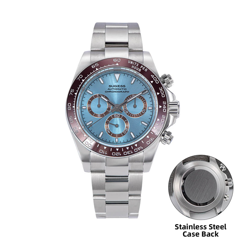 Sugess Panda Diver Chronograph Mens Watch Automatic Peacock SL-4801 Movement Luxury Waterproof Mechanical Wristwatches 2024 New