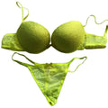 Cotton Deep V Lace Surface Push Up Sexy Bra Panty Sets Matching Bow G-string Comfortable Underwear Women Lingerie Set Intimates