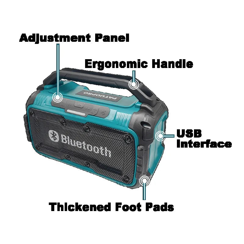 Makita Cordless Bluetooth Speaker Portable Surround Dual Channel Subwoofer Loudspeaker 18V Battery(No - View 3 | SAMAG