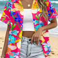 Neon Green Star Pattern Lapel Shirt for Women Leopard - View 15 | SAMAG