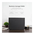Large Black Business Portfolio File Document Folder Zipper A4 Paper Organizer Bag Padfolio Binder Briefcase Conference Office