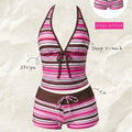 Women Bikinis Set Vintage Striped Floral Tankini Swimsuit | SAMAG