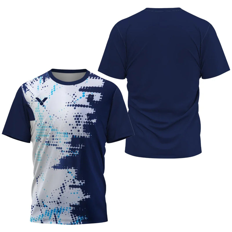 2025 Breathable Badminton Tennis T-shirt Men's Fashion Sportswear Top Men's Fitness Short Sleeve Outdoor Sportswear Soft and Com