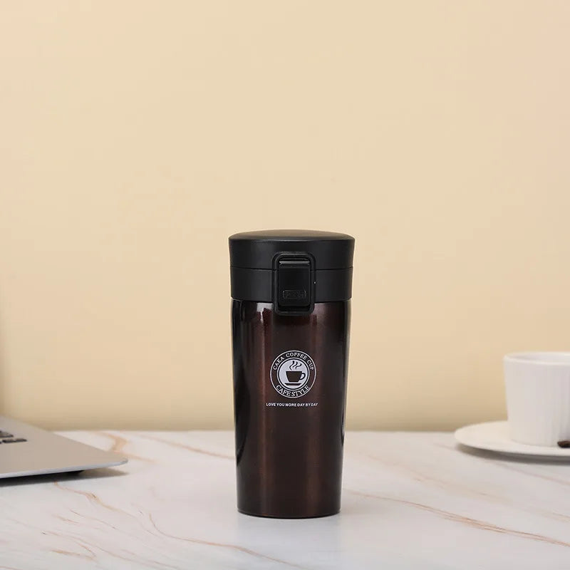 380ml Thermos Coffee Cup Tea Mug Double Layer Stainless Steel Vacuum Insulated Metal Thermos Outdoor Sports Water Bottle