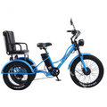 Fat Tire Electric Tricycle Adults With Passengers Powerful 48V 750W Family Electric Bicycle Removable Battery With Safe Belt