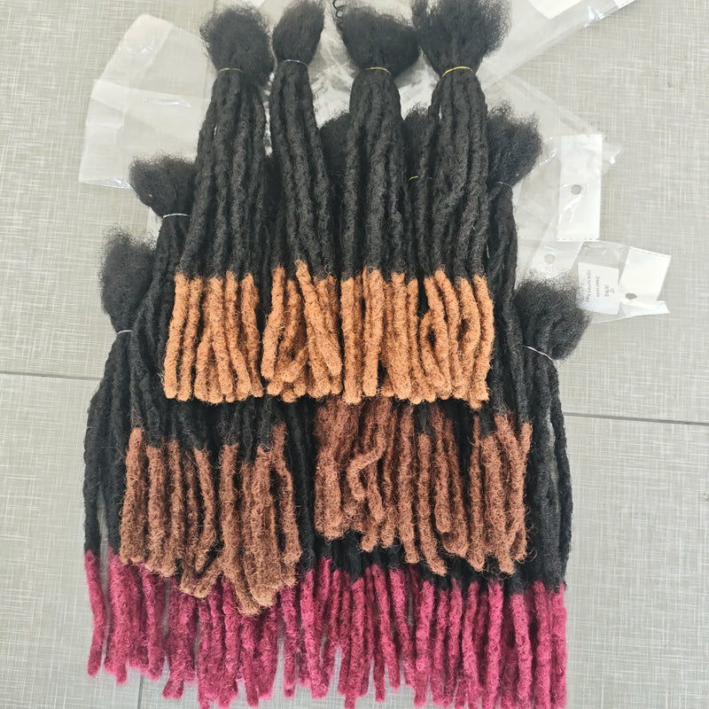 Dreadlocks Sister Locs Extensions Handmade Soft Crochet Brazilian Human Hair Braiding 10in Ombre Short Hair 10Strands/lot