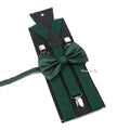 Fashion Men Kids Turquoise Green Suspender Bowtie Sets Elastic Solid Color Y - back Straps Butterfly - Visuel 25 | SAMAG