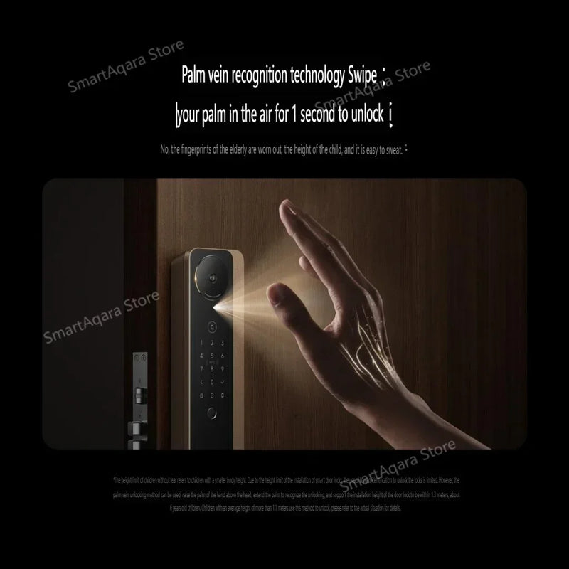 Xiaomi Smart Door Lock M30 PRO Face Recognition Palmar Vein Unlock AI Dual Lens Cat Eye Visual Screen For Elderly&Children