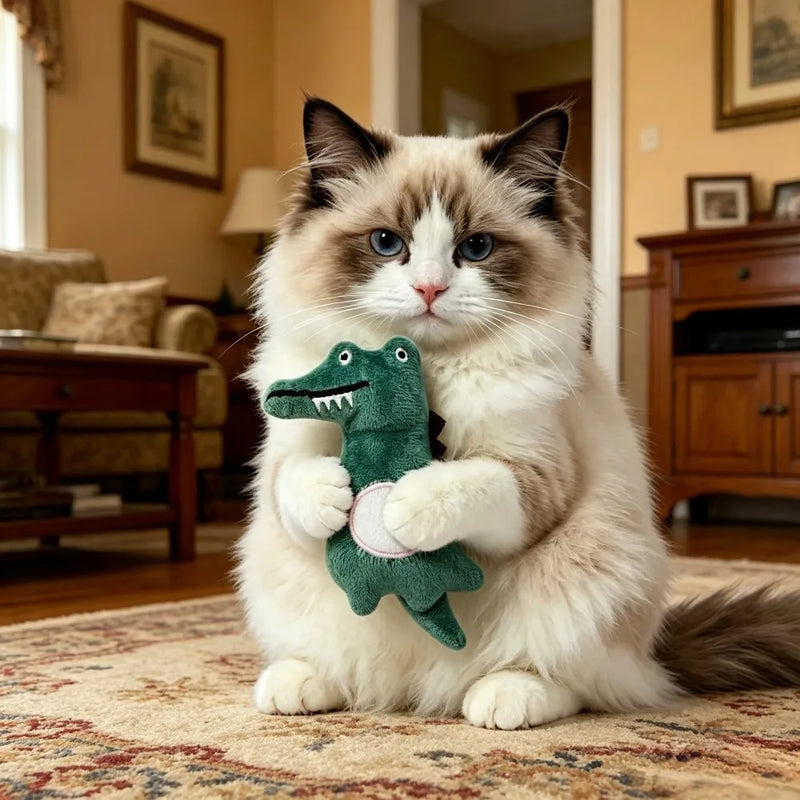 2026 Hot TK Viral Crocodile Plush Pet Toy Catnip Interactive Chew Toy for Dogs Cats