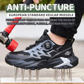 Rotation Button Work Safety Shoes Men Indestructible Steel Toe Shoes Lightweight Protective Safety Boots Security Work Sneakers
