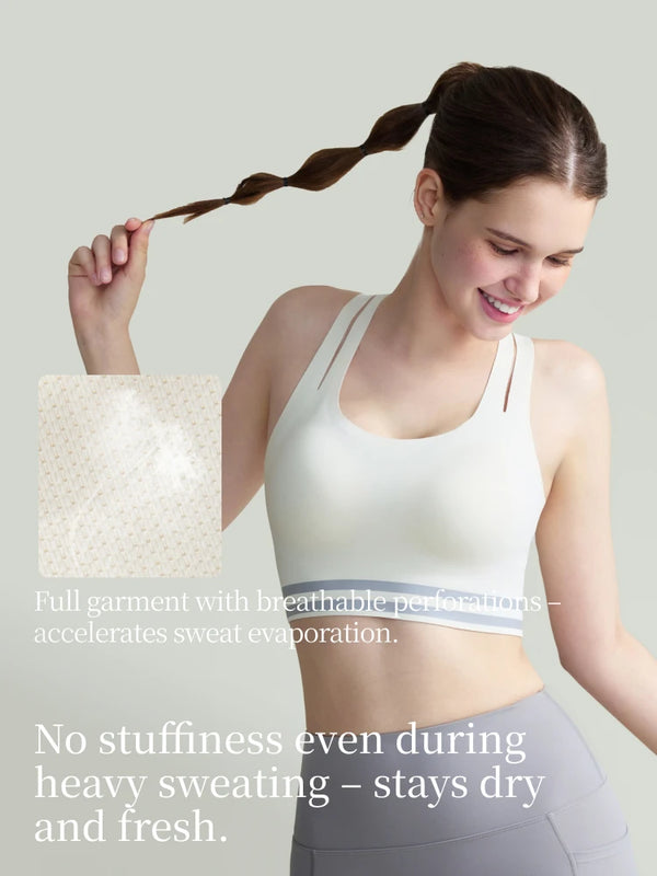 SUJIIN Sports Bra for Women 2026 Summer Racerback Shockproof Supportive Running Yoga Workout Gym Jump Rope Bras Woman XM072