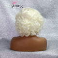 Short Bob Lace Wig Blonde Curly Synthetic Lace Front Wig For Women Natural Hairline Heat Resistant Synthetic Wigs