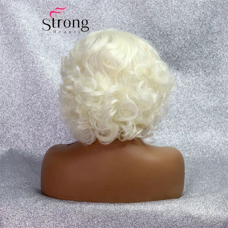 Short Bob Lace Wig Blonde Curly Synthetic Lace Front Wig For Women Natural Hairline Heat Resistant Synthetic Wigs