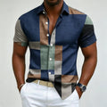 Men's short sleeved shirt, casual multi-color block | SAMAG
