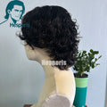 Hesperis Lace Front Human Hair Wig For Men Brazilian Remy 13x6 Deep Part Short Pixie Cut Wig For Male Pre Plucked Bang Wigs