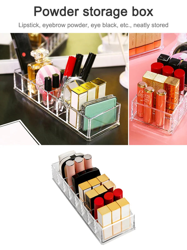 Cosmetic Storage Box Powder Storage Box Lipstick Rack Nail Polish Display Rack Cosmetic Powder Storage Rack 8 Cells