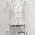 Tossy Summer Lace Printed Shirts Tops Female Hollow Out - View 4 | SAMAG