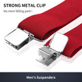 Men's Suspender Trousers Braces with Strong 2 inch Wide 4 Clips Heavy Duty for High Elastic X Style - Visuel 4 | SAMAG
