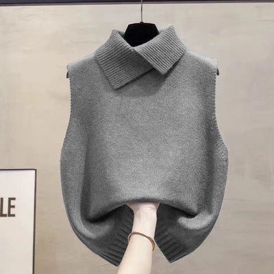 Autumn Winter Korean Solid Color Lapel Sleeveless | SAMAG