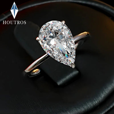 1 - 4 Carat Pear Cut D Color Moissanite Rings 925 Sterling Silver Waterdrop Diamond Engagement Wedding Bands Jewelry | SAMAG
