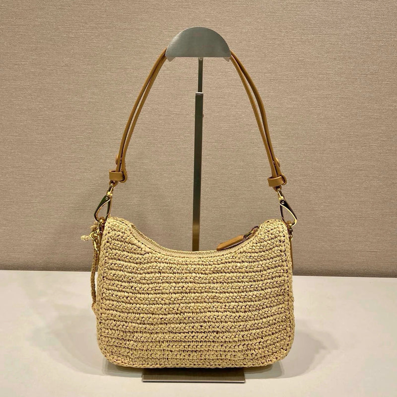 Luxury Designer Brand Handmade Straw Bag Female Shoulder Bag Women High Quality Handbag Shoulder Bag Luxury Bags For Woman