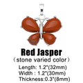OCESRIO Vintage Natural Stone Butterfly Pendant for Necklace Copper Amethyst Reiki Pendulum DIY Jewelry Making Supplies pdta921