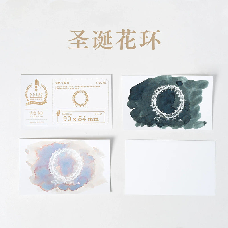 100 Sheets 54x90mm Sheen Fountain Pen Ink Test Cards Swatch Watercolor Paper Chromatography Paper Stationery School Supplies