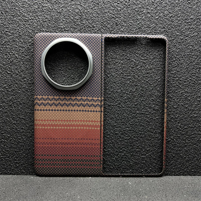 Suitable for Honor Magic V5 Mobile Phone Case, Thin Kevlar Aramid Fiber Magic V5 Carbon Fiber Protective Case, Center Shaft Full-Coverage