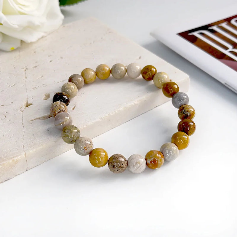 Natural Stone Beads Bracelet For Women Men Agate Crystal Quartzs Aquamarines Jades Jewelry Agates Elastic Bangle Bracelets 6 8mm