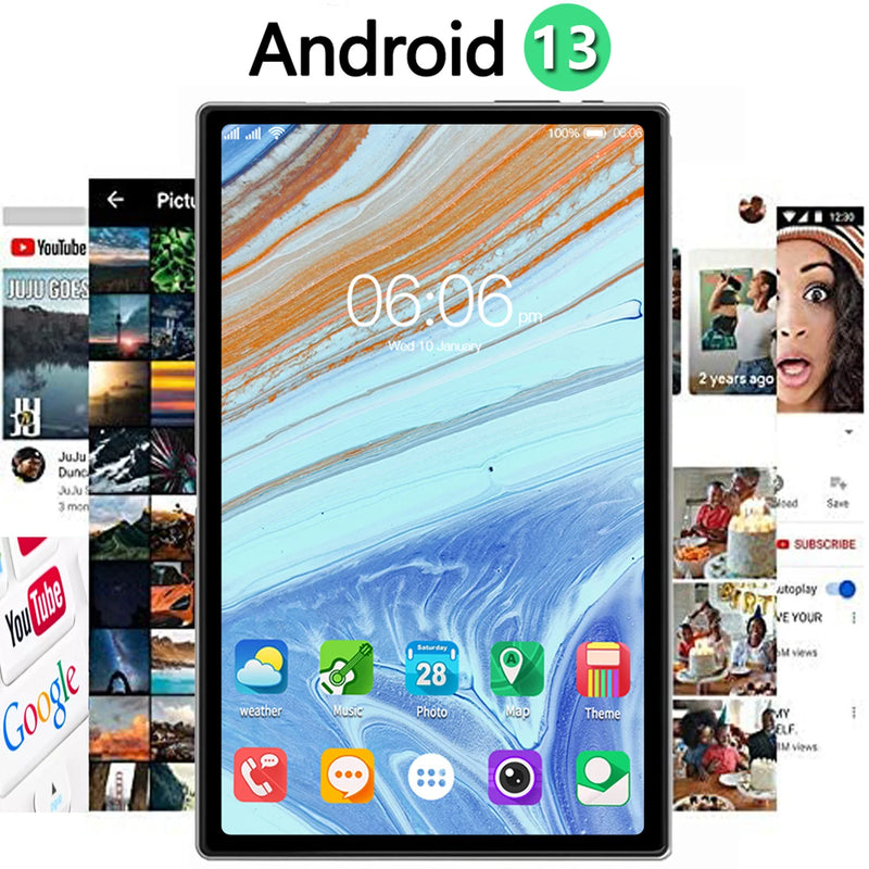 10.1-inch Octa Core Tablets 4GB+64GB ROM Google Play Dual SIM Phone Call, WiFi, Bluetooth, 6000mAh Battery, with Protective case