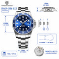 PAGANI DESIGN Men Watches Automatic Watch Mechanical Sapphire Glass Stainless Steel Luminous Date Luxury - Visuel 8 | SAMAG