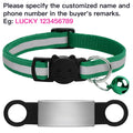 Customized Pet Collar Reflective Cat Collars Free Engraved Puppy Kitten Pet ID Nameplate Necklace With Bell Anti-lost For Cats
