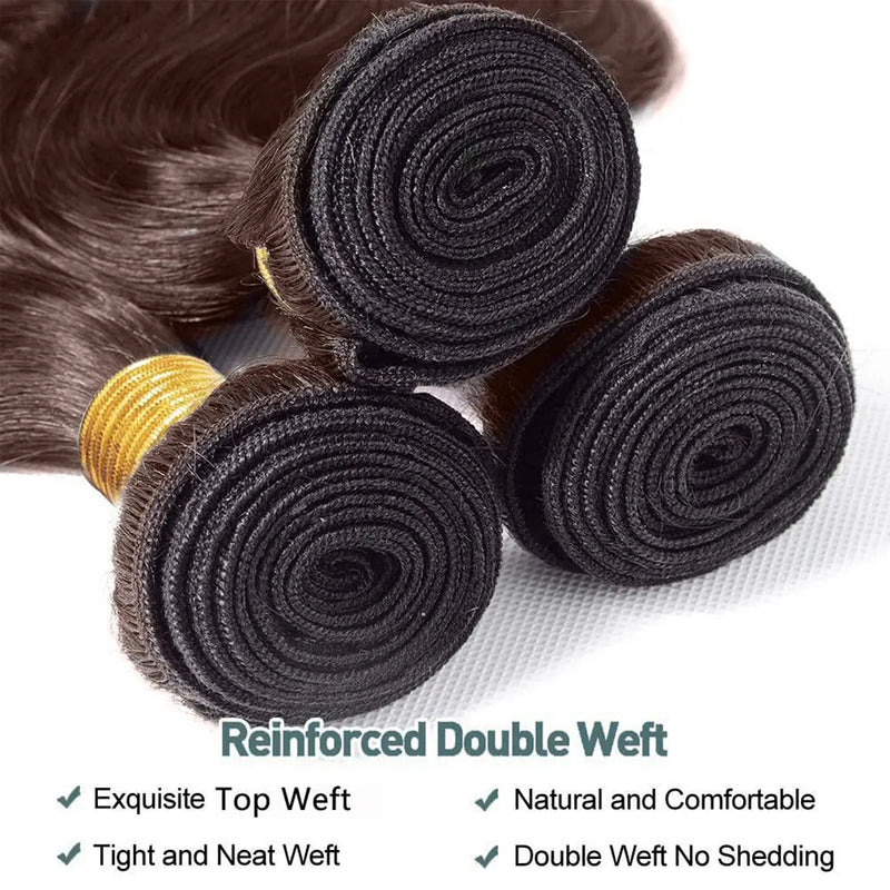 4 Chocolate Brown Water Wave Bundles Ombre Colored Deep Curly Raw Human Hair Bundles Deal Hair Extension Hair Weave Double Weft