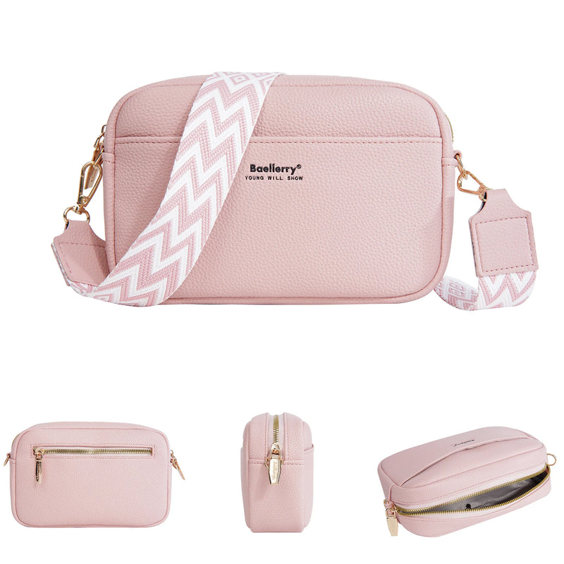 Solid Color Large Capacity Zipper Mobile Phone Bag Ladies Multifunctional Shoulder Crossbody Bag Fashion Casual Small Square Bag
