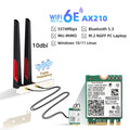 WiFi 6 Card AX210 Bluetooth 5.3 5374Mbps Adapter 2 In 1 Desktop Kit 10DBi Antennas 802.11ax 2.4G/5Ghz/6Ghz For Win | SAMAG