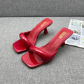 Modern Slippers 2024 Summer New Patent Leather Asymmetric High Heel Slippers Stiletto Stylish Outside Women's Sandals