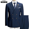 DAROuomo 2026 Men's Slim Fit Formal Business Suit 2Pcs Set - DR8211 (Jacket + Pants) for Work Wear