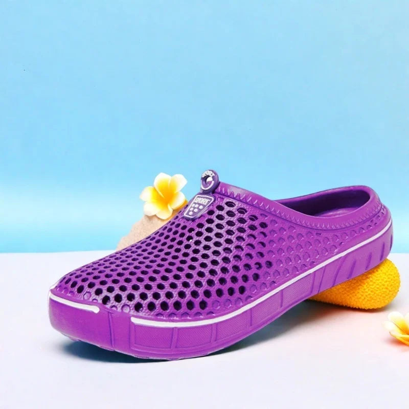 Women's Garden Shoes Lightweight Breathable Slip-resistant Indoor Outdoor Casual Slippers Half Slippers Easy-to-Wear Sandals for Beach And Daily Use