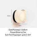 Modern Circular Wall Lamp LED Glass Wall Lamp Sconce Living Room Corridor Bedroom Bathroom Home Decoration Indoor Lighting