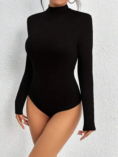 Y2K Aesthetic Mock Neck Long Sleeve Bodysuit Women Soft | SAMAG