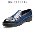 Size 37-48 Leather Monk Shoes Thick-soled British Style Black Formal Business Shoes Fashion Luxury Slip-On Casual Shoes
