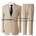 Men's Seersucker Striped Suits 2 Piece Slim Fit Summer Casual Pinstripe Suit for Men Wedding Grooms Blazer Jacket Pants Sets