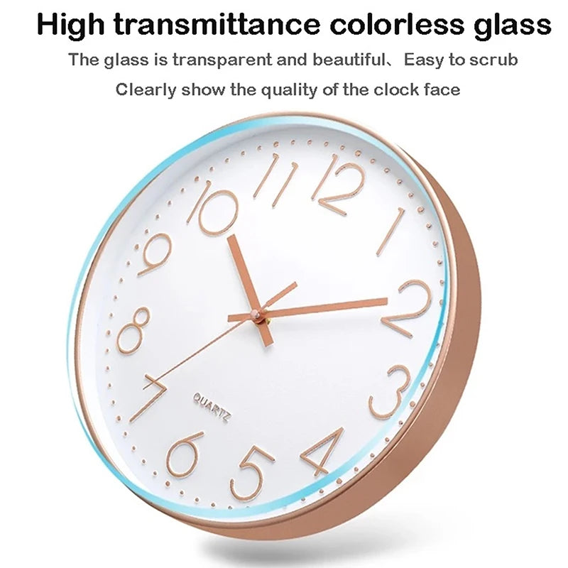 12 Inches Wall Clock Modern Design Nordic Wood Living Room Silent Clock Mechanism Bedroom Kitchen Office Brief Clocks Mechanism