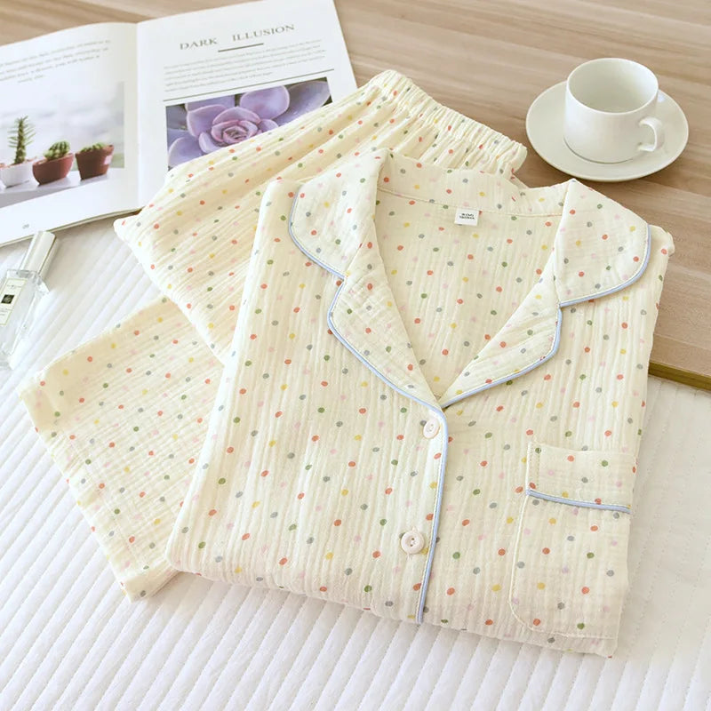 New Large Size Pajamas Women Cotton Crepe Home Service | SAMAG