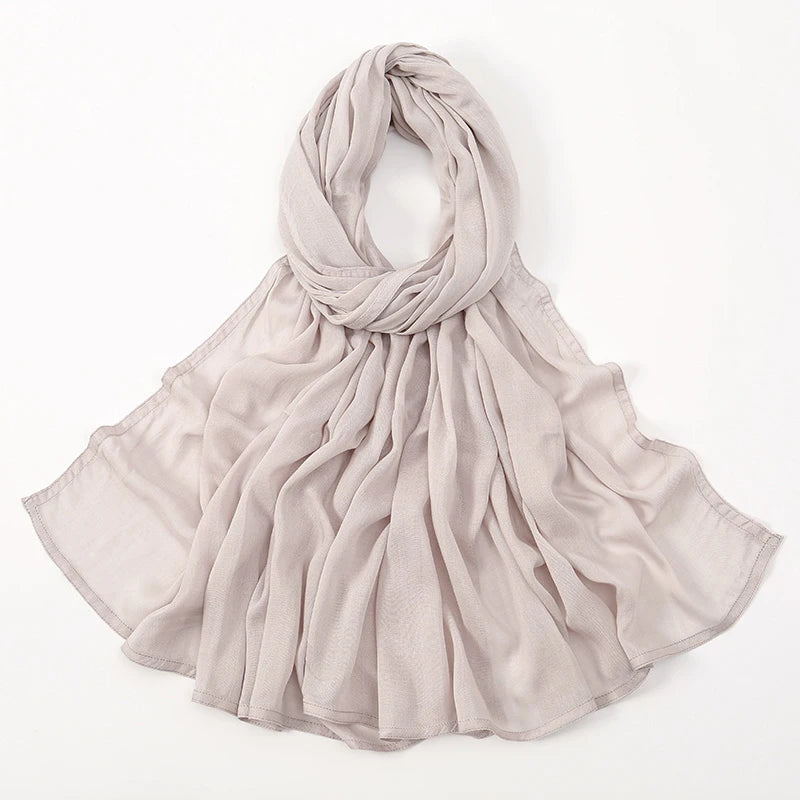 2024 Muslim Modal Rayon Cotton Hijab Shawls For Women Plain Scarf Big Size Headscarf Islamic Turban Headband 190*85cm