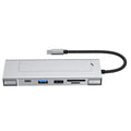8-in-1 USB Hub M.2 NVMe SATA SSD Enclosure Storage USB3.2 Type-c to HDMI-Compatible Laptop Dock Station USB Adapter For Macbook