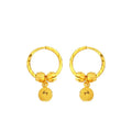 Pure 18 K Gold Color Shiny Simple Transport Beads Earring Jewelry for Women Bride Never Fade Birthday - Visuel 4 | SAMAG