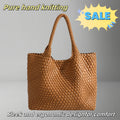 Woven Tote Bag For Women Soft Foldable Top-Handle Wristlet Bag Fashion Hobo Handbag Composite Bag with Coin Purse